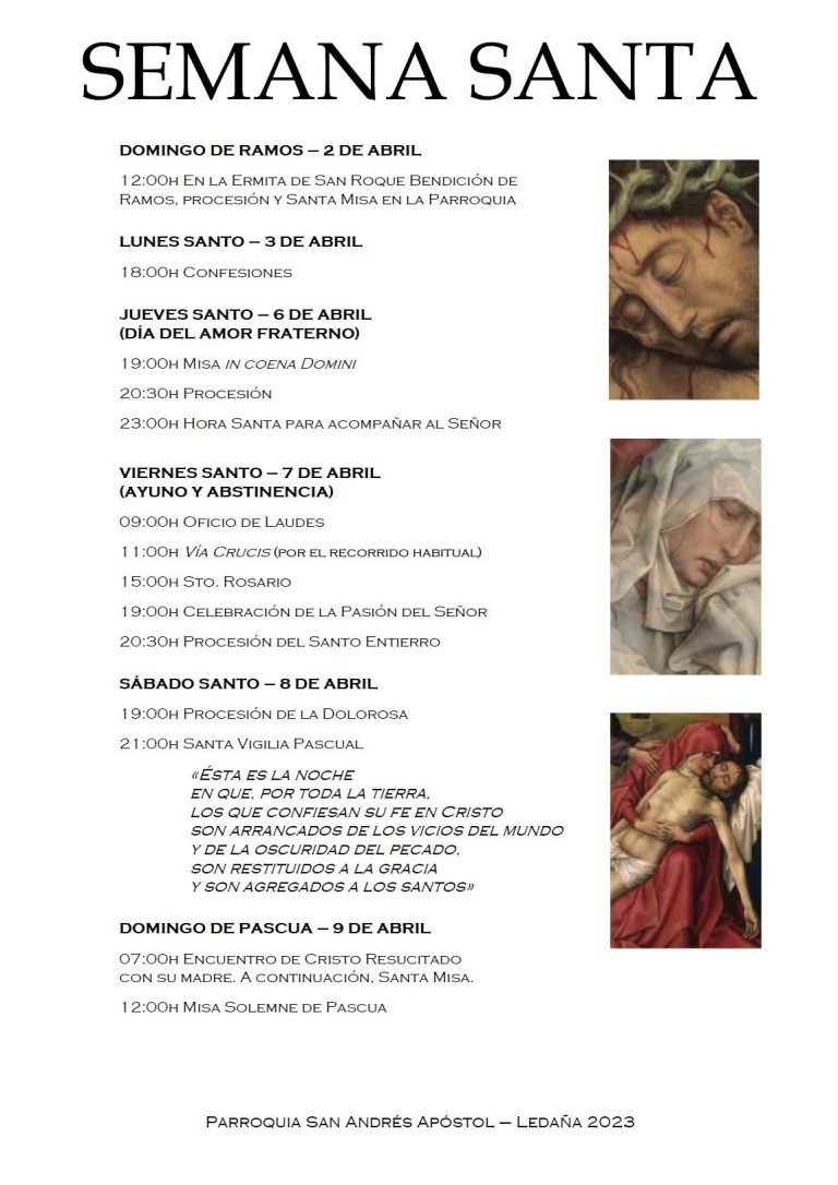 Programación de Semana Santa 2023